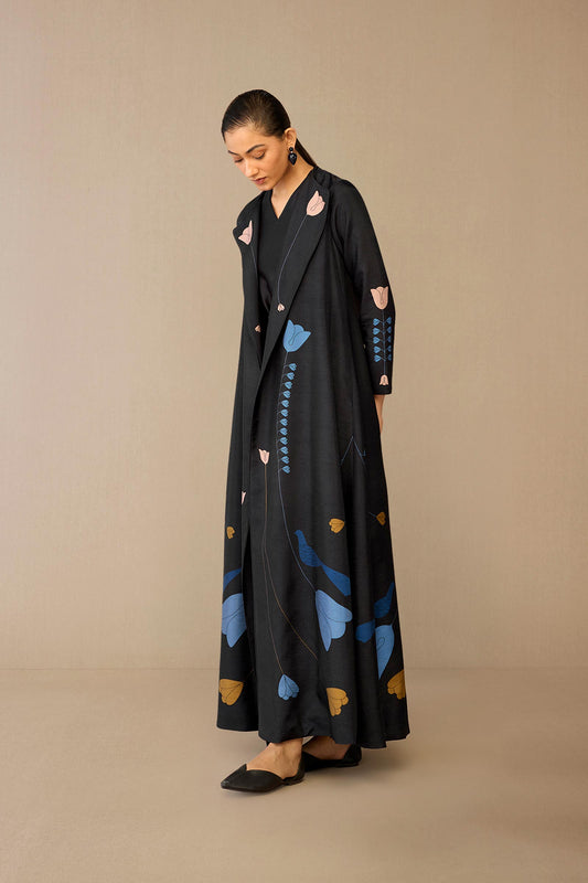 Silk Fiza Jacket Set – Black