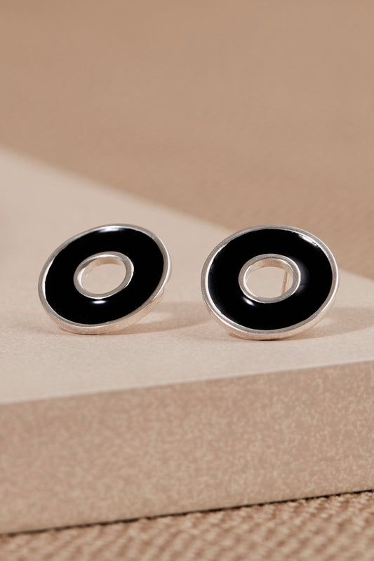 Enamel Nadia Studs – Black