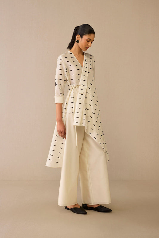 Organza Dildaar Tunic Set – Ivory