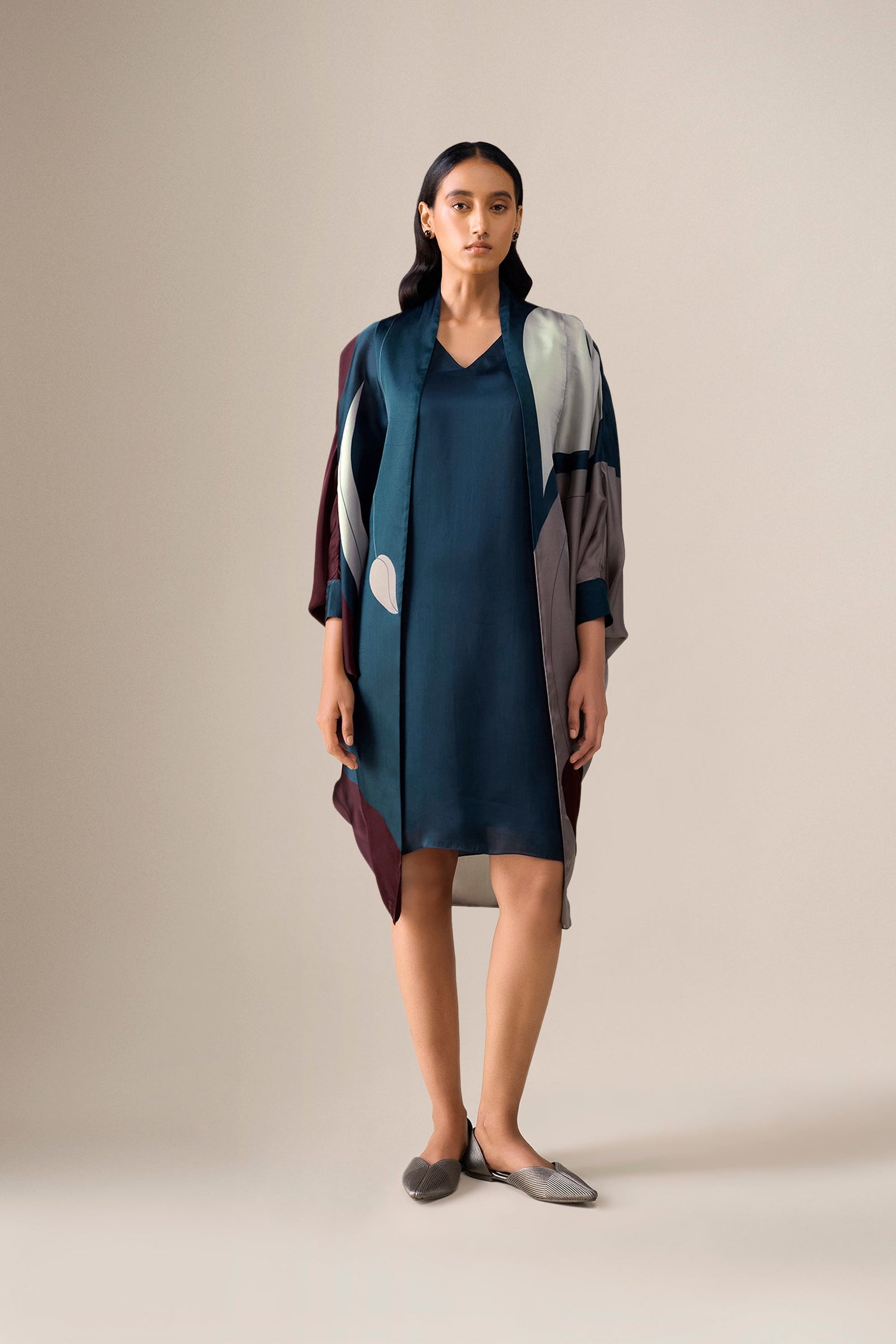  Organza Anissa Cape Set – Blue
