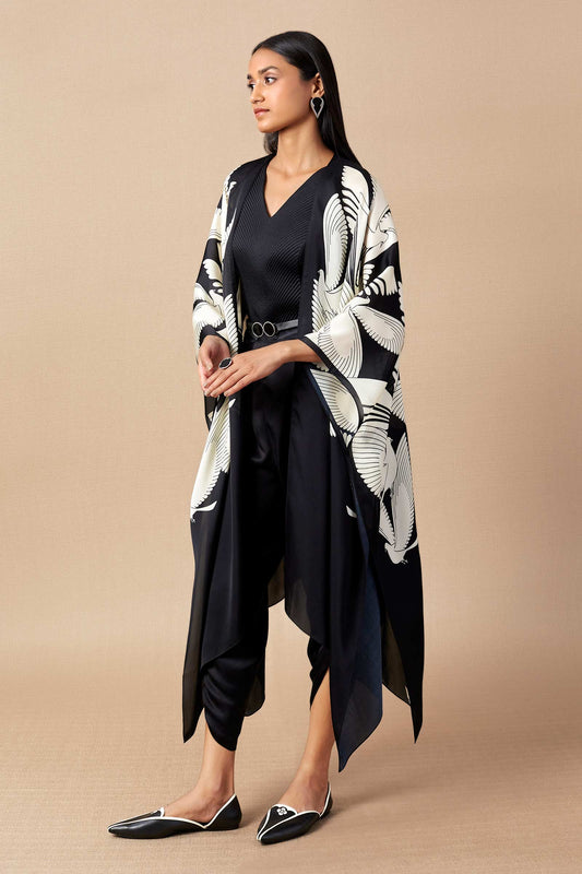 Organza Maynah Cape Set – Black