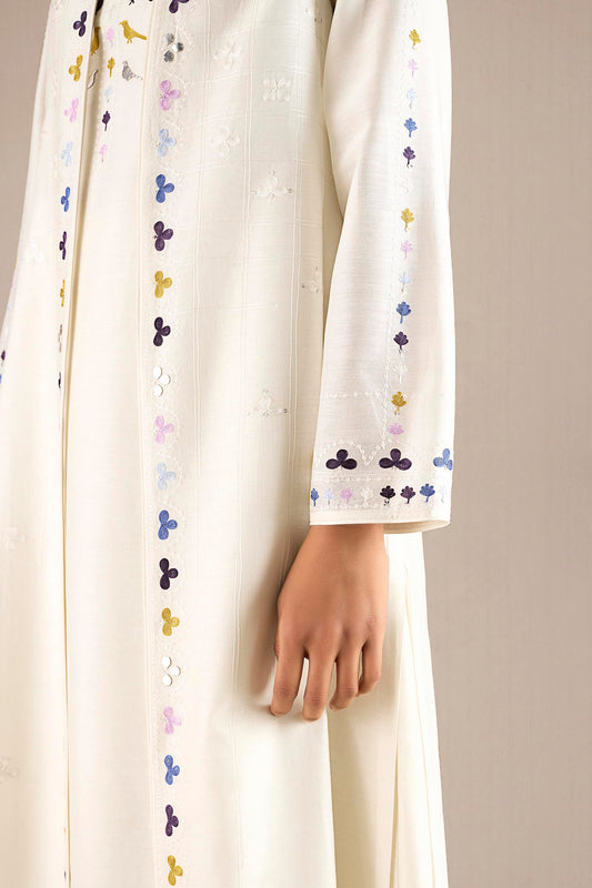 Chanderi Avaran Jacket Set – Ivory