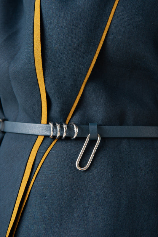 Linen Dilawar Tunic Set – Blue