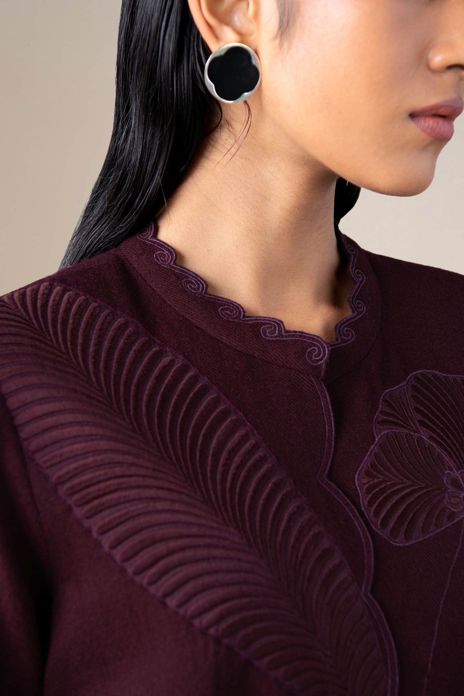  Wool Nahid Jacket Set – Red