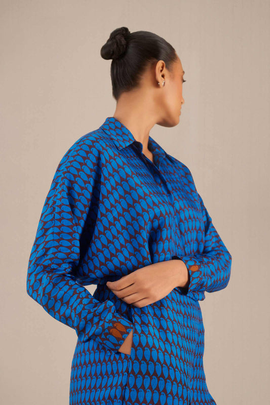 Anahat Shirt Set - Cobalt