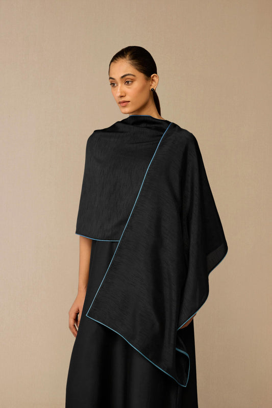Chanderi Zeya Scarf – Black