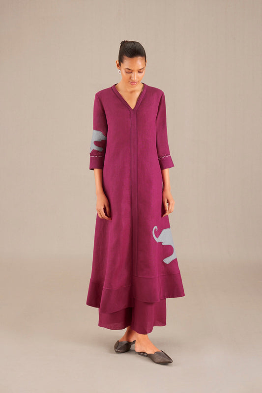 Nahliah Kurta Set - Mulberry