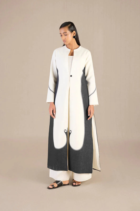 Linen Ifza Jacket Set – Black