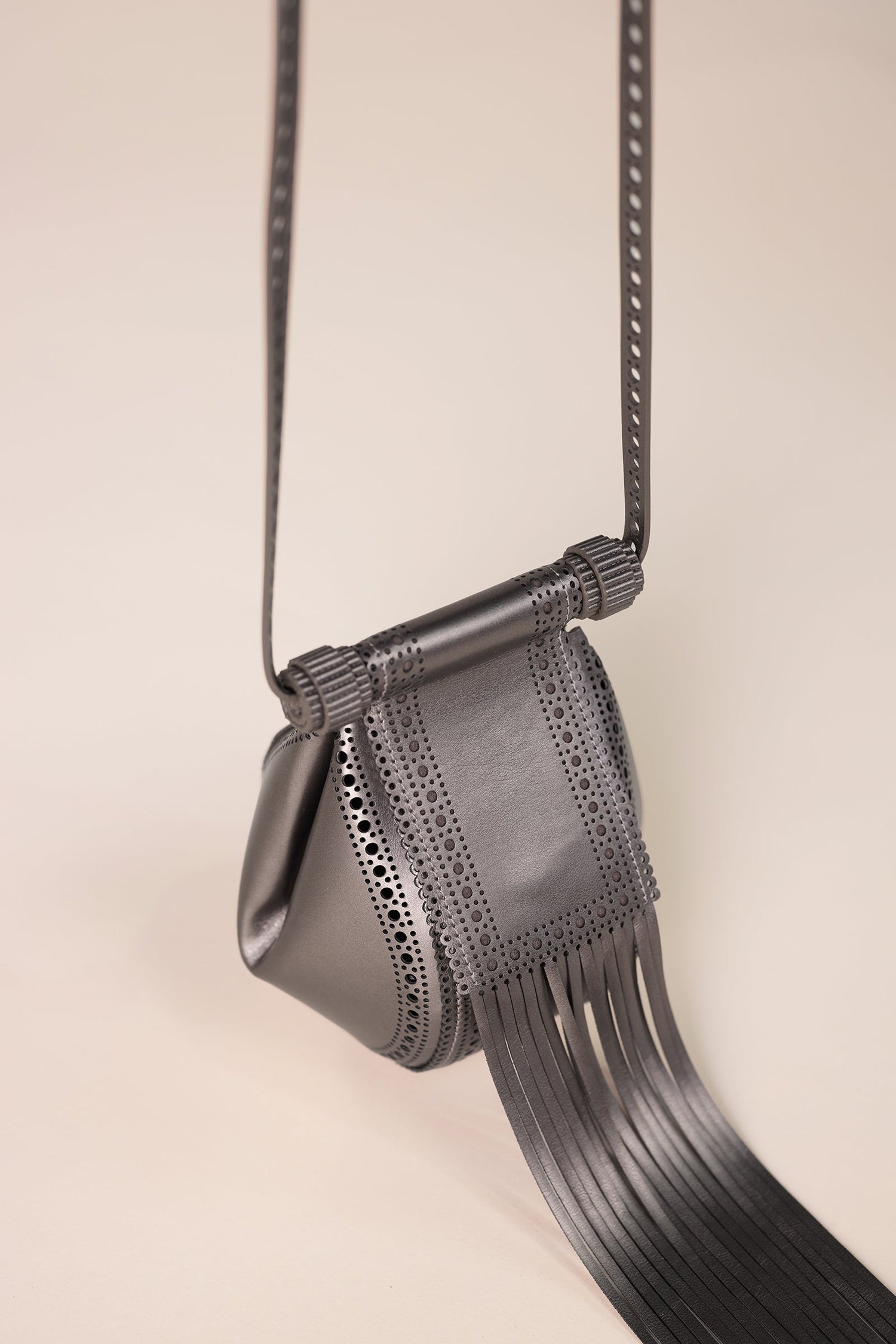   Faux Leather Zimri Bag – Metallics