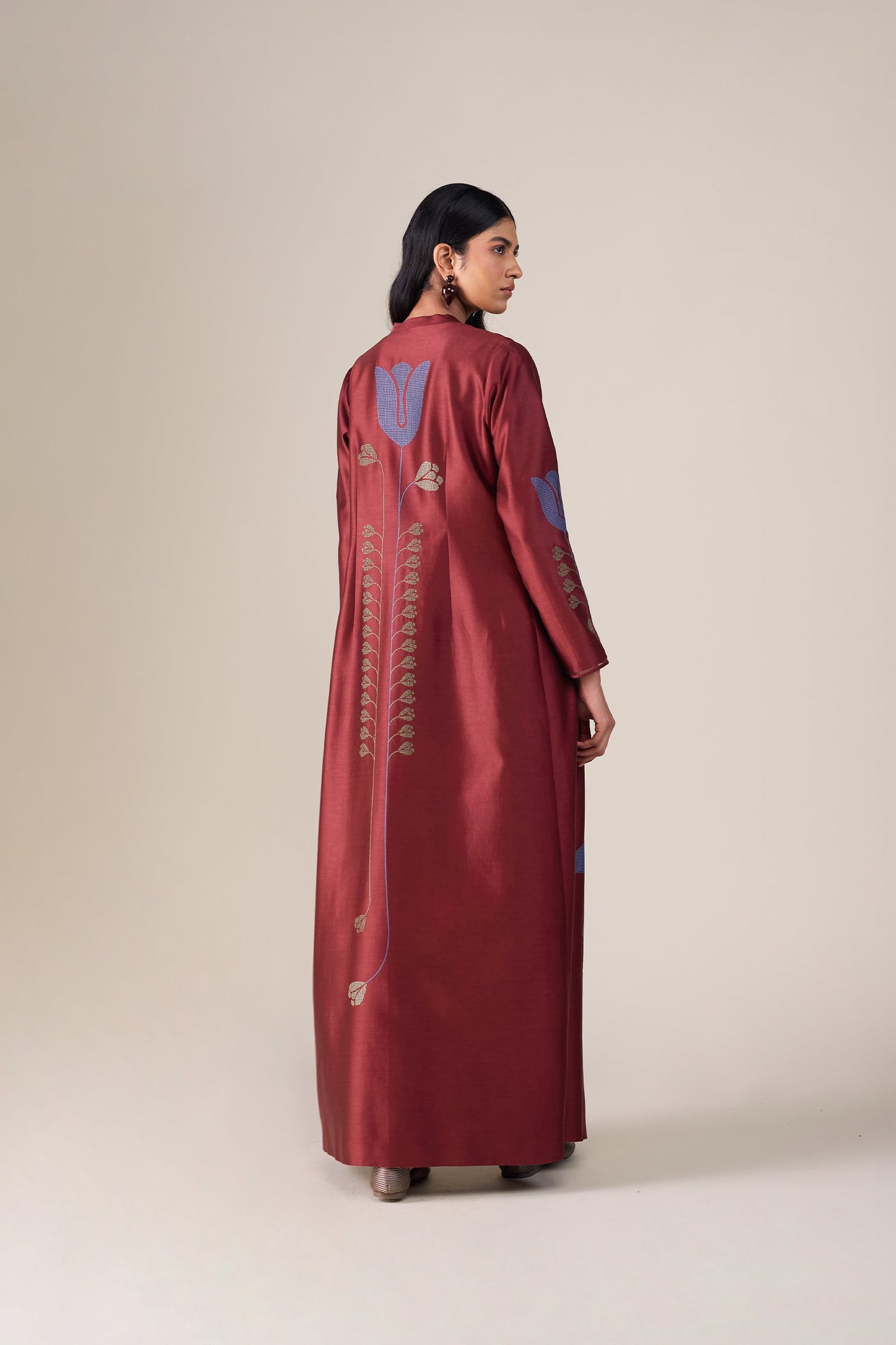  Chanderi Maliah Abaya Set – Green