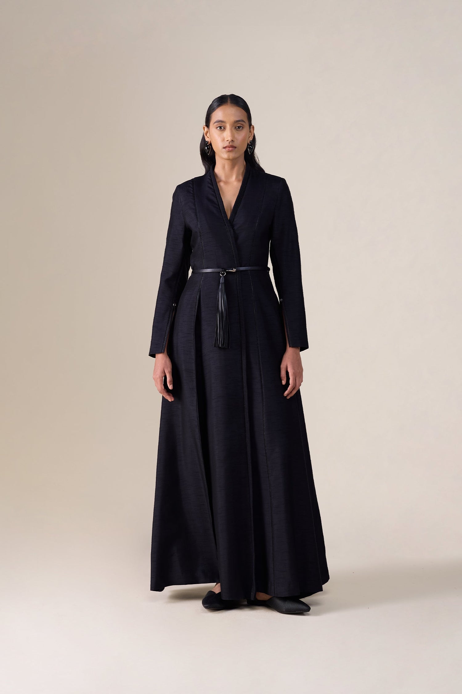  Silk Lev Jacket Set – Black