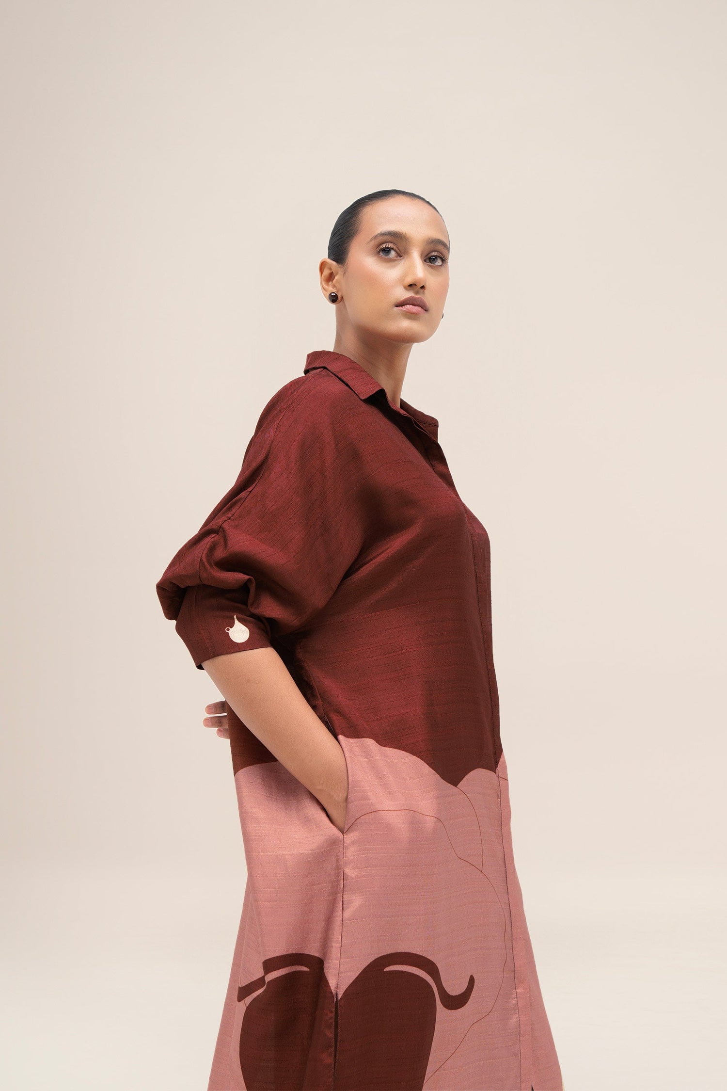  Silk Yara Tunic Set – Red