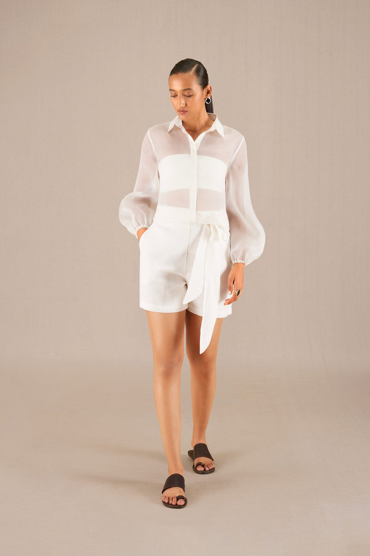 Zaydi Shirt Co-Ord Set - Ivory