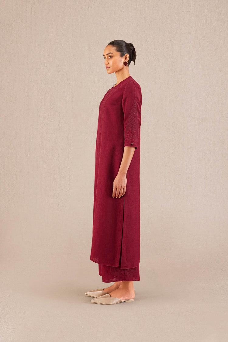 Inaya Kurta Set - Wine