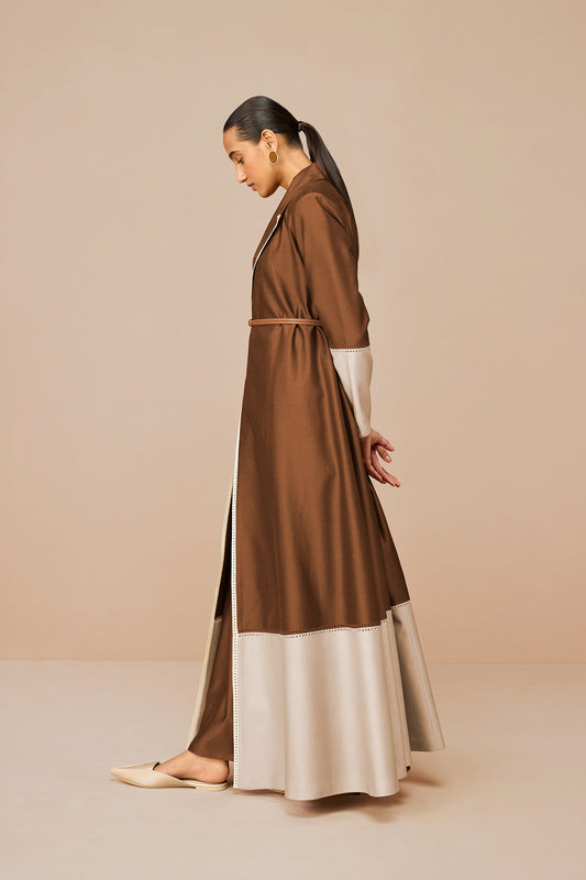 Chanderi Mirdea Jacket Set – Brown