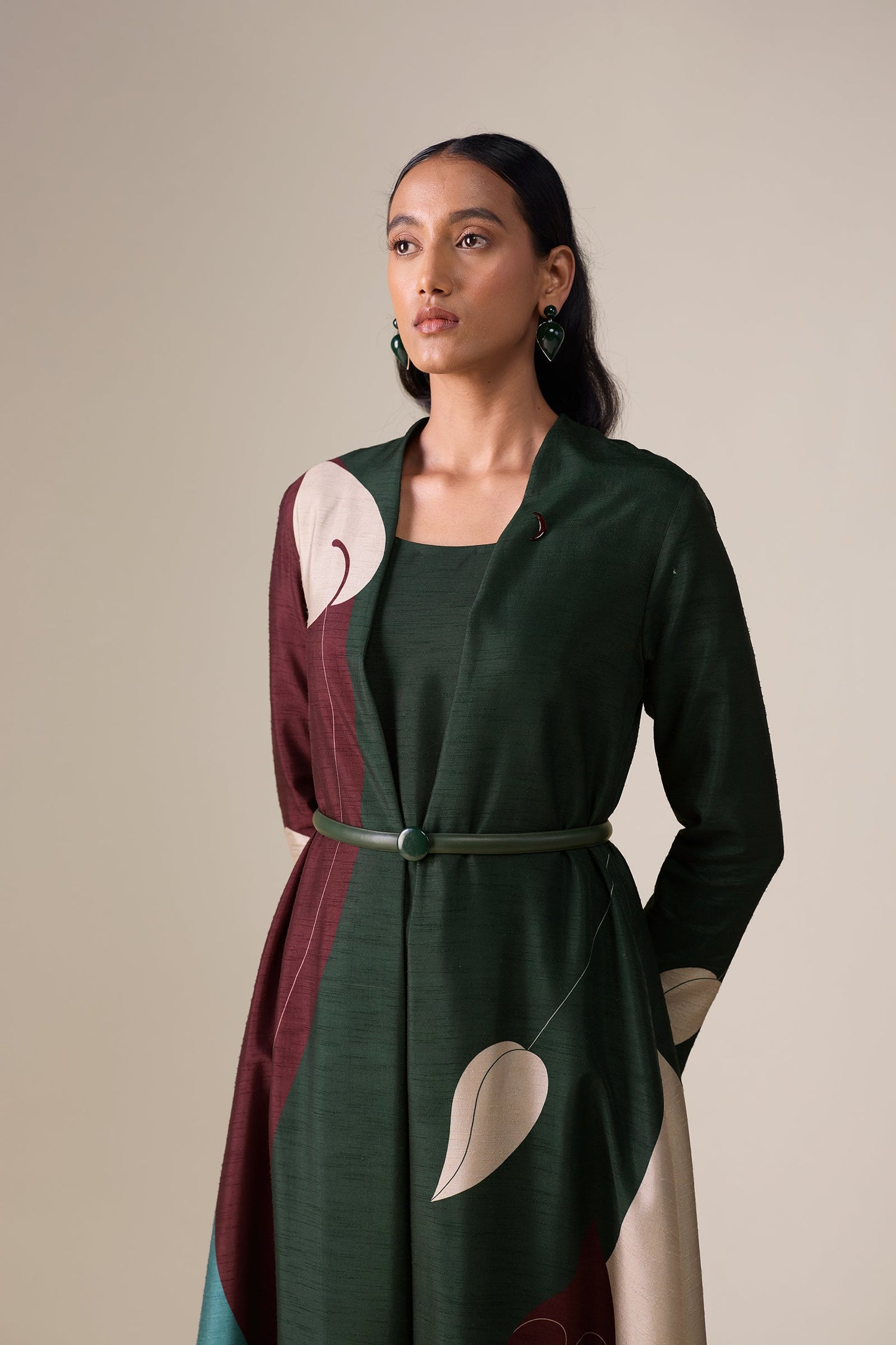  Organza Areli Abaya Set – Green