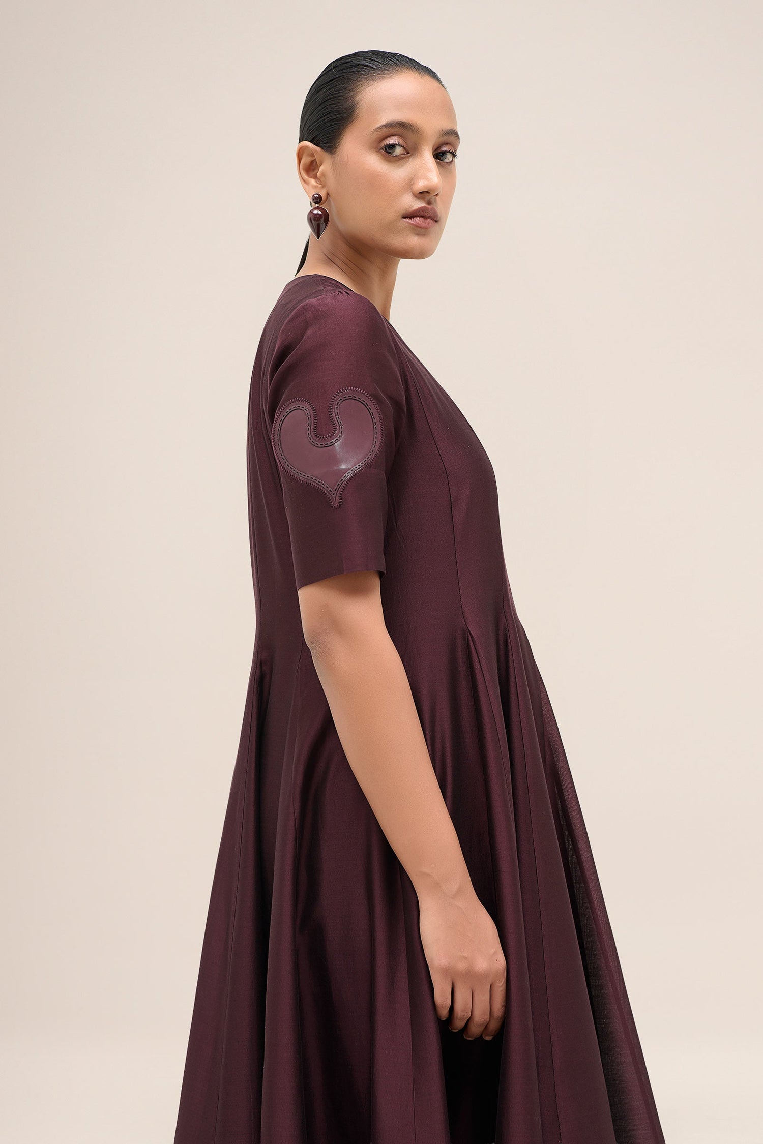  Chanderi Lara Dress – Red