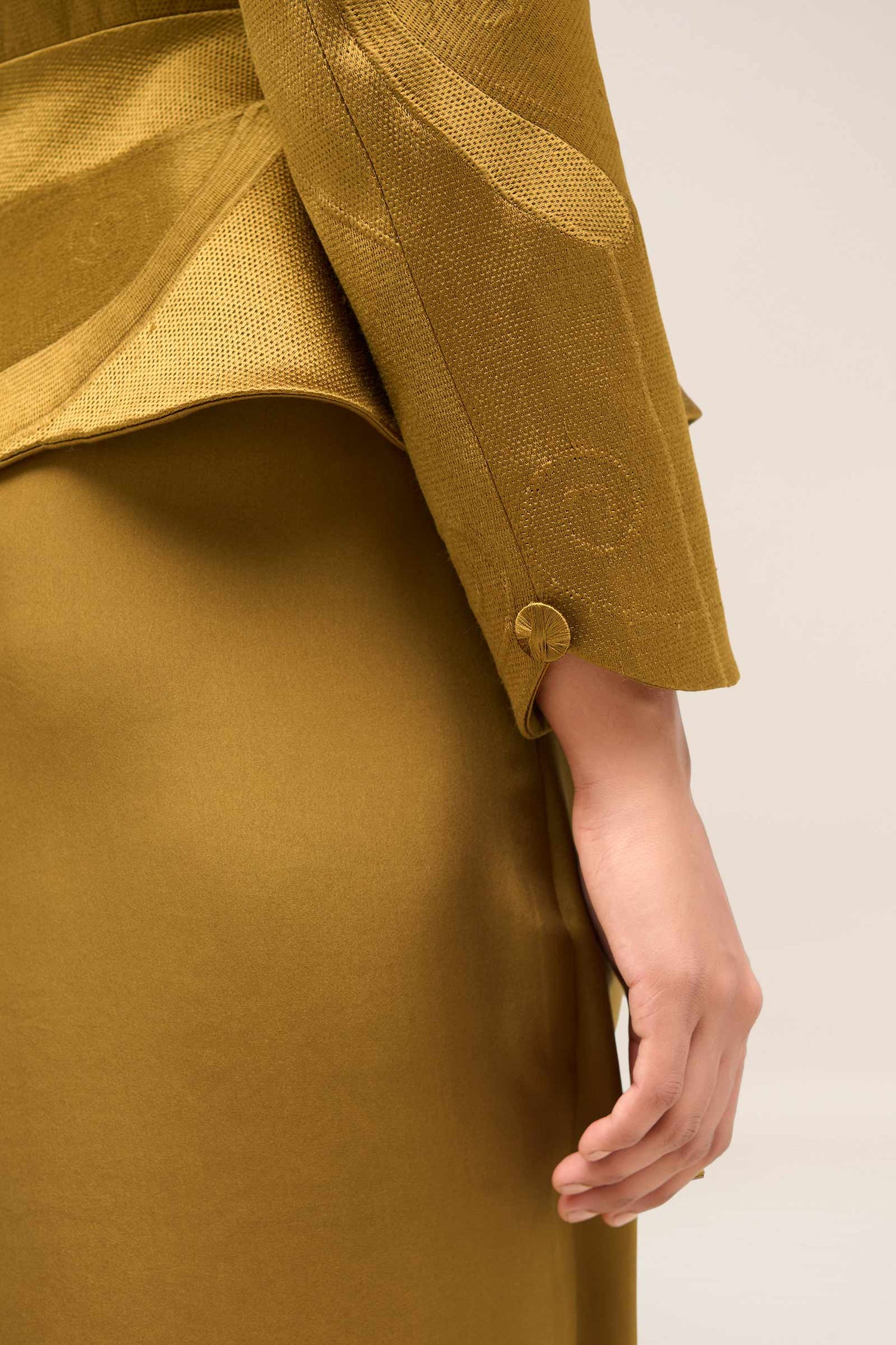  Chanderi Noha Jacket Set – Yellow