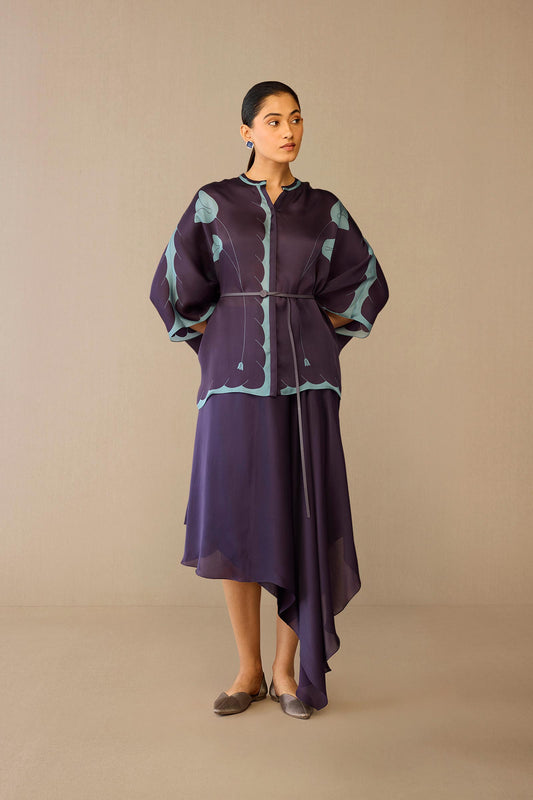 Organza Refa Shirt Set – Purple