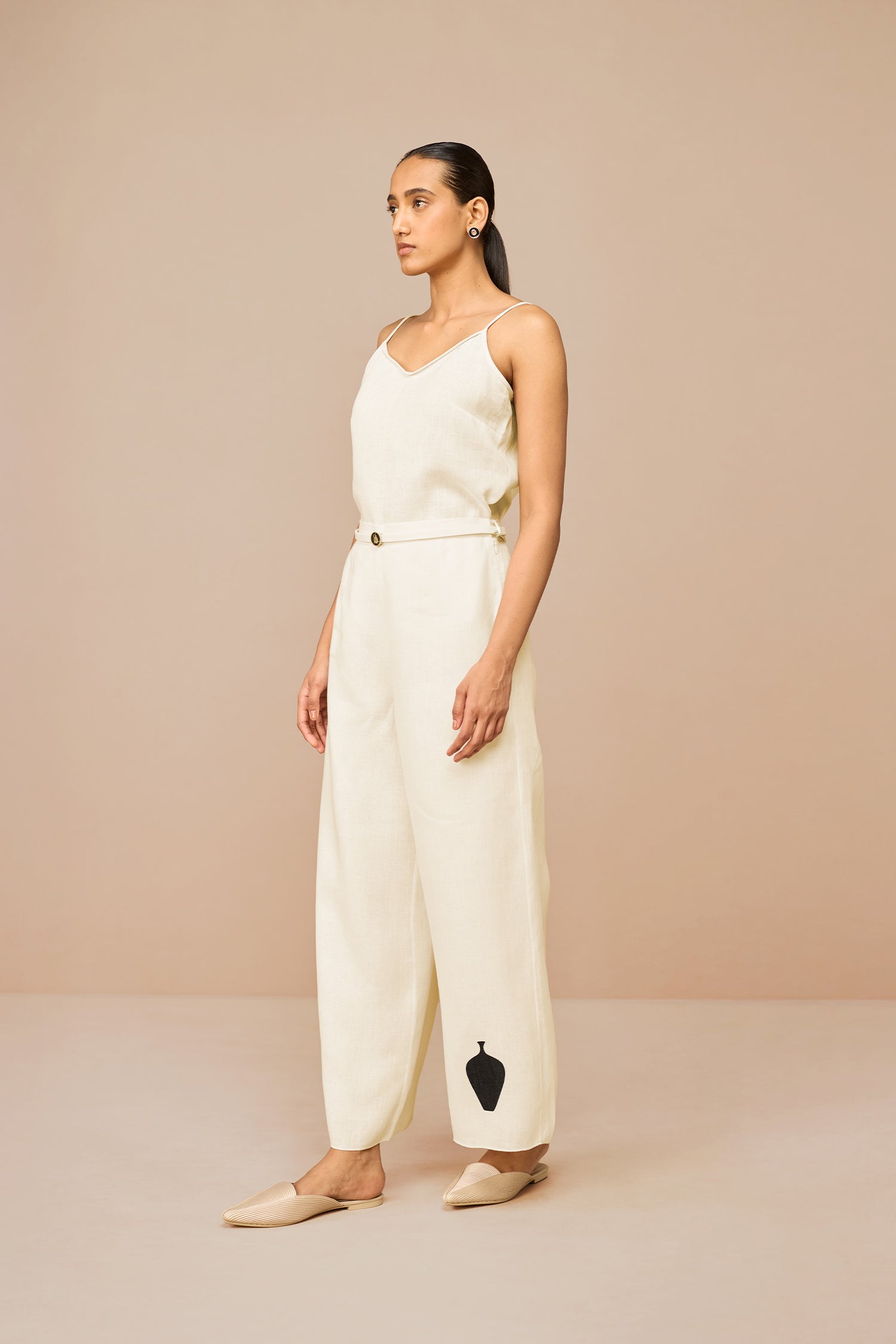  Linen Dilnawaz Jacket Set – Ivory