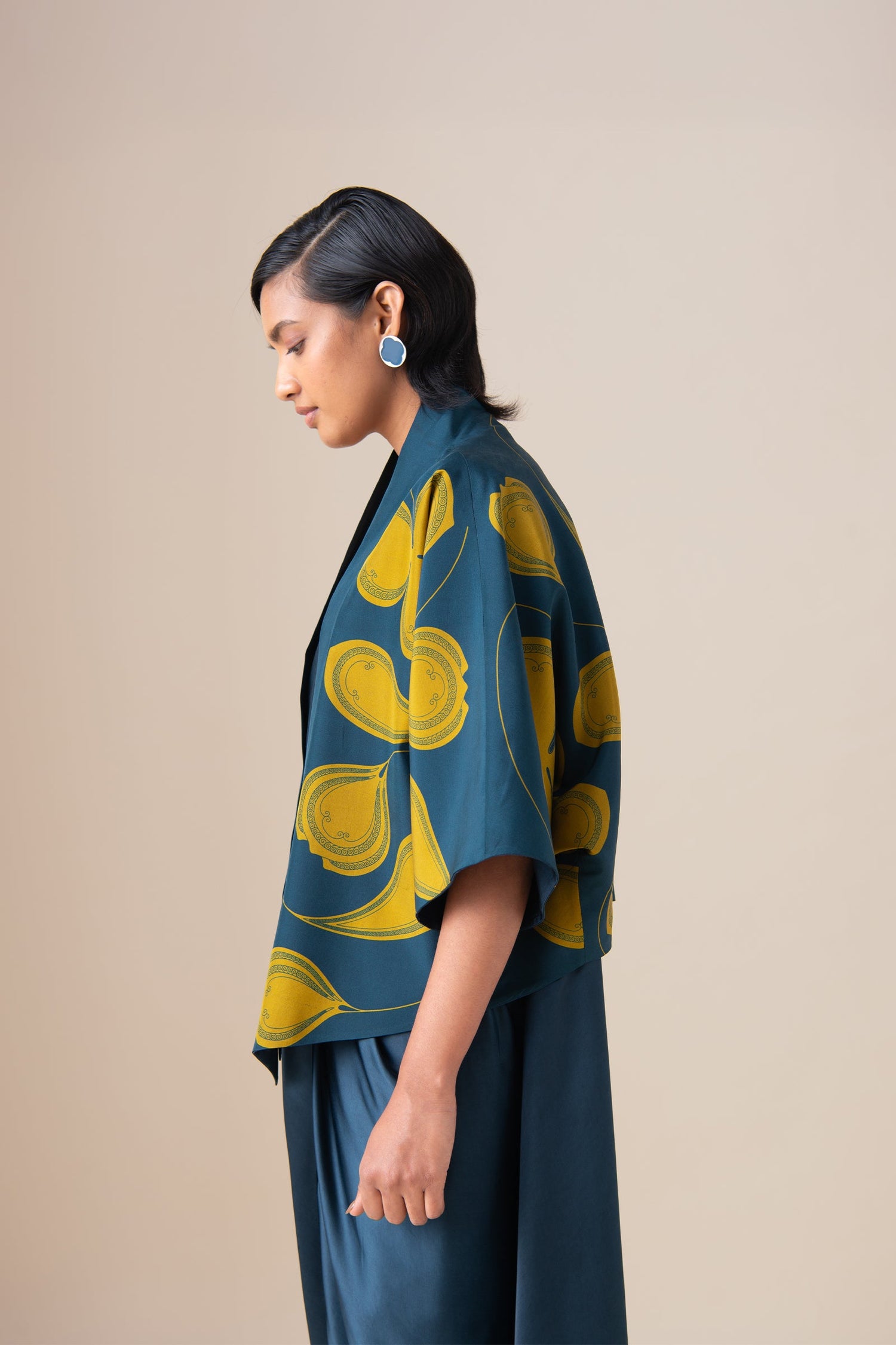  Habutai Sidra Jacket Set – Blue