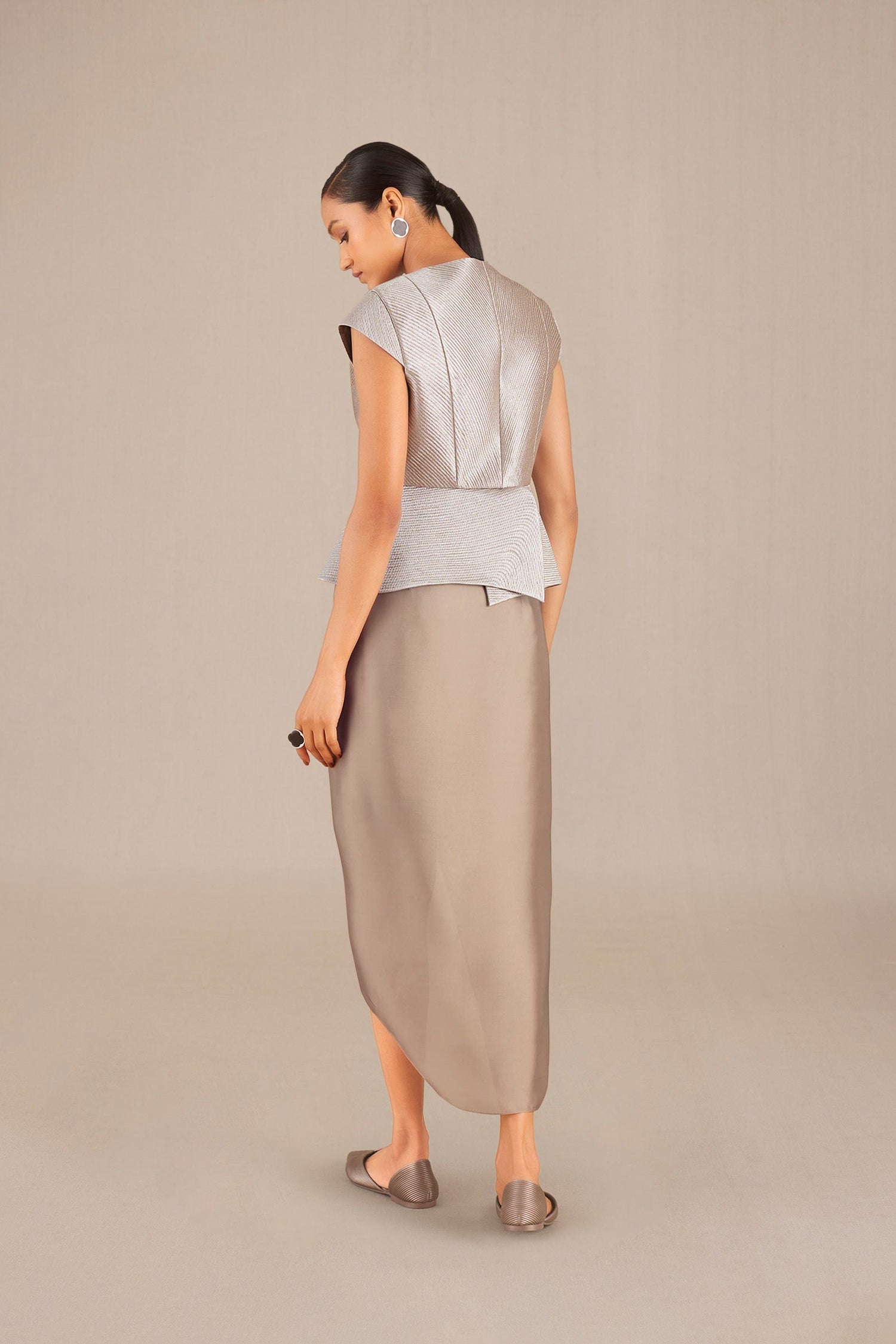 Esme Jacket Set - Metallic Silver 