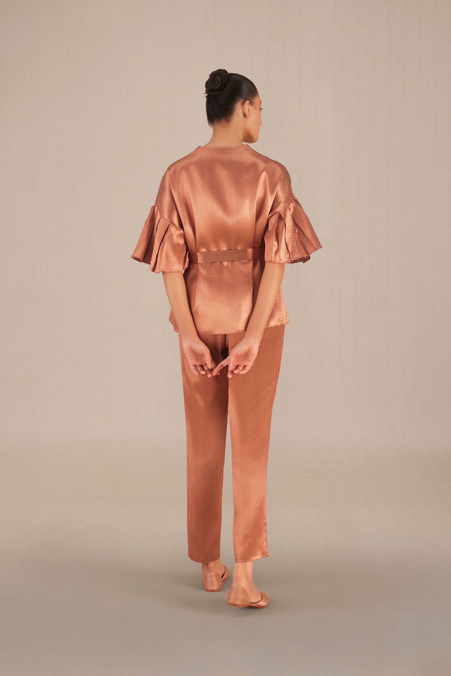 Zeina Cape Set - Metallic Copper