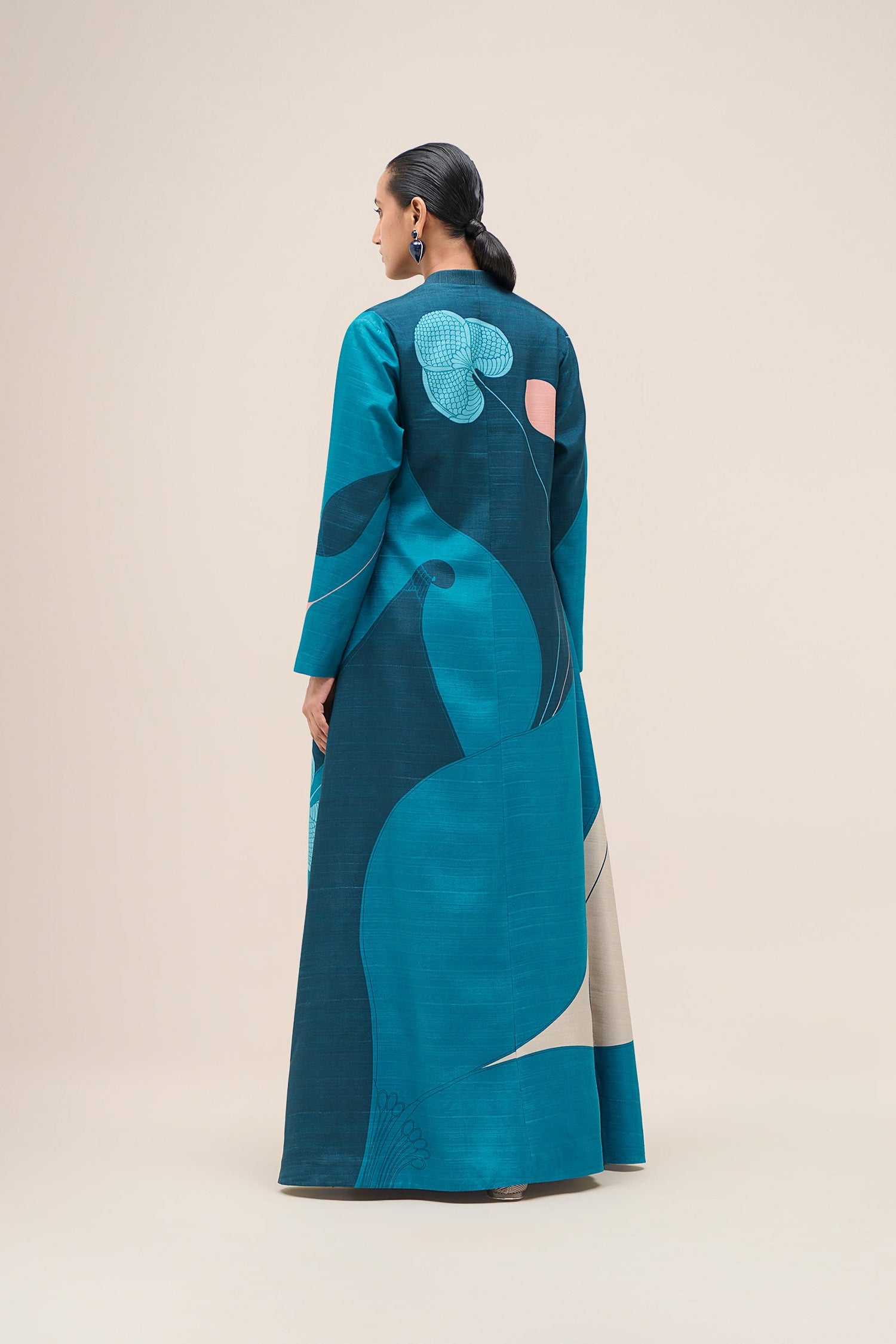  Silk Naaz Abaya Set – Blue