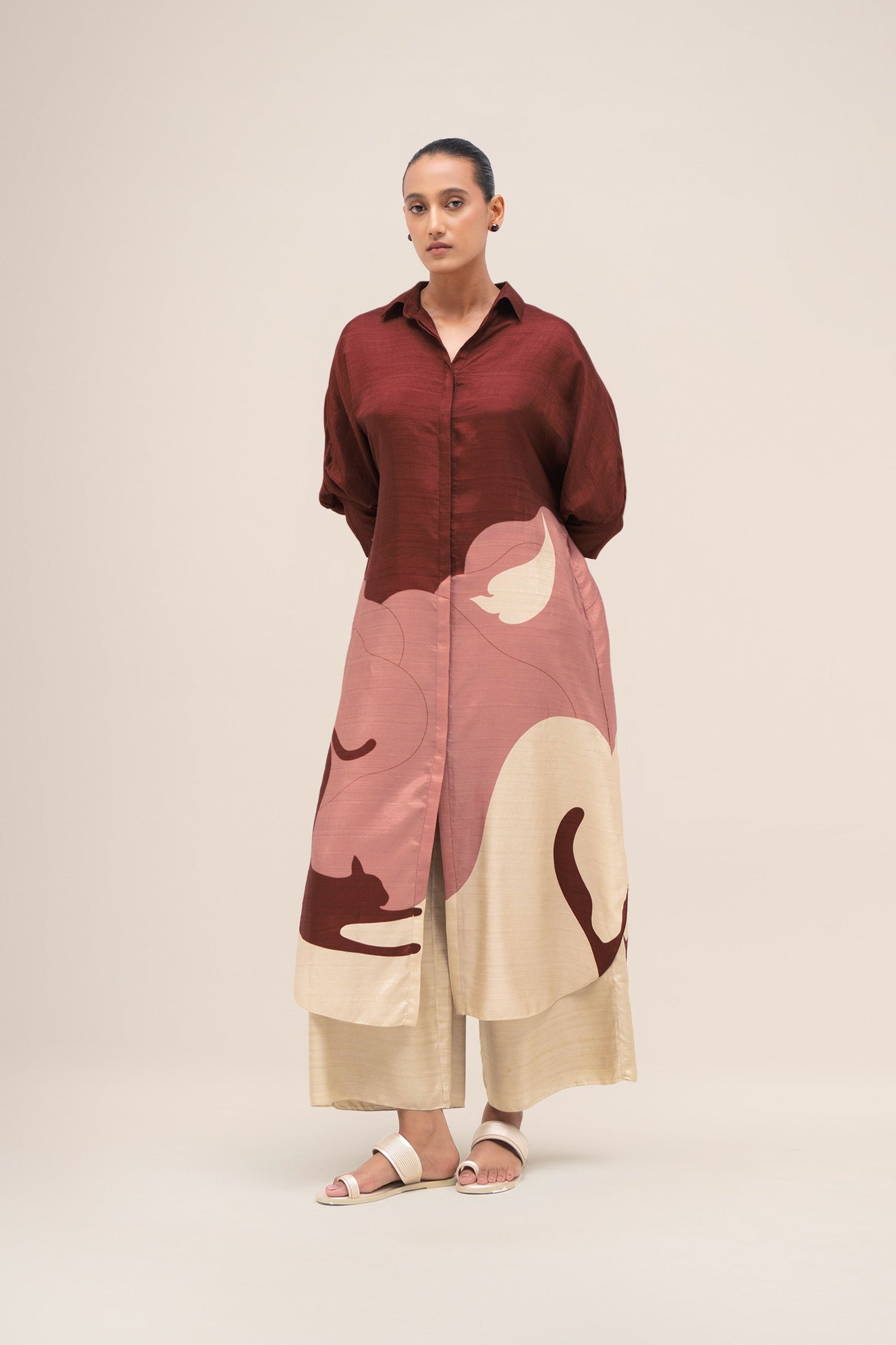  Silk Yara Tunic Set – Red