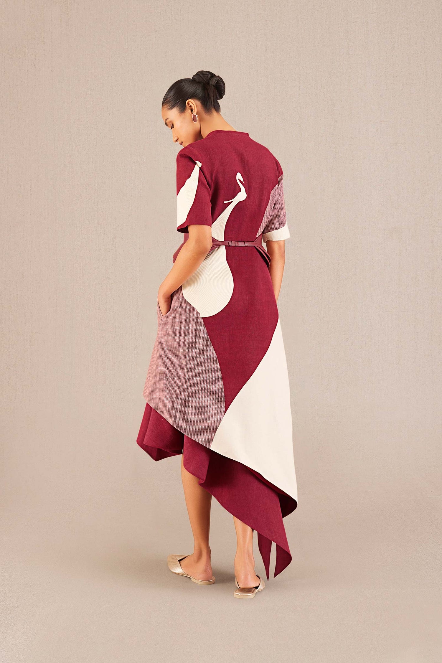 Naila Jacket Set - Wine 