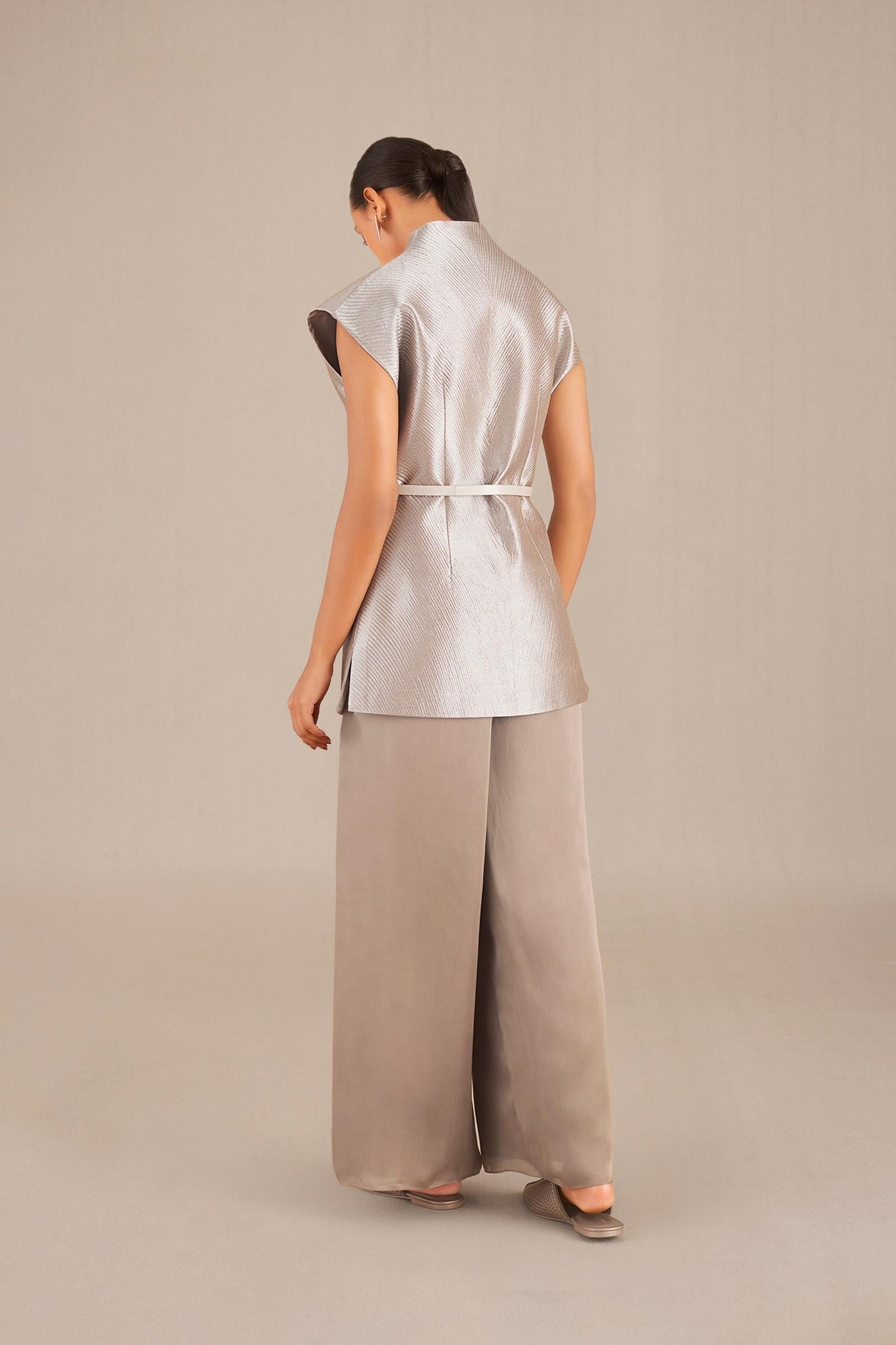 Effat Jacket Set - Metallic Silver 