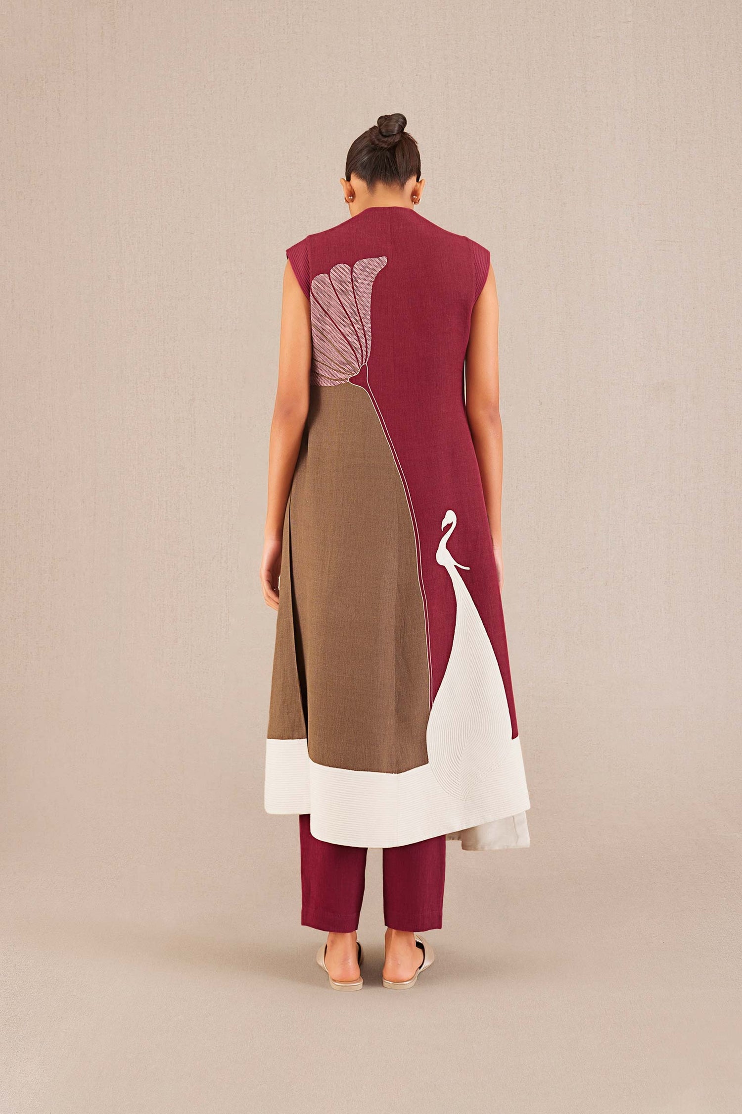 Cora Jacket Set - Wine 