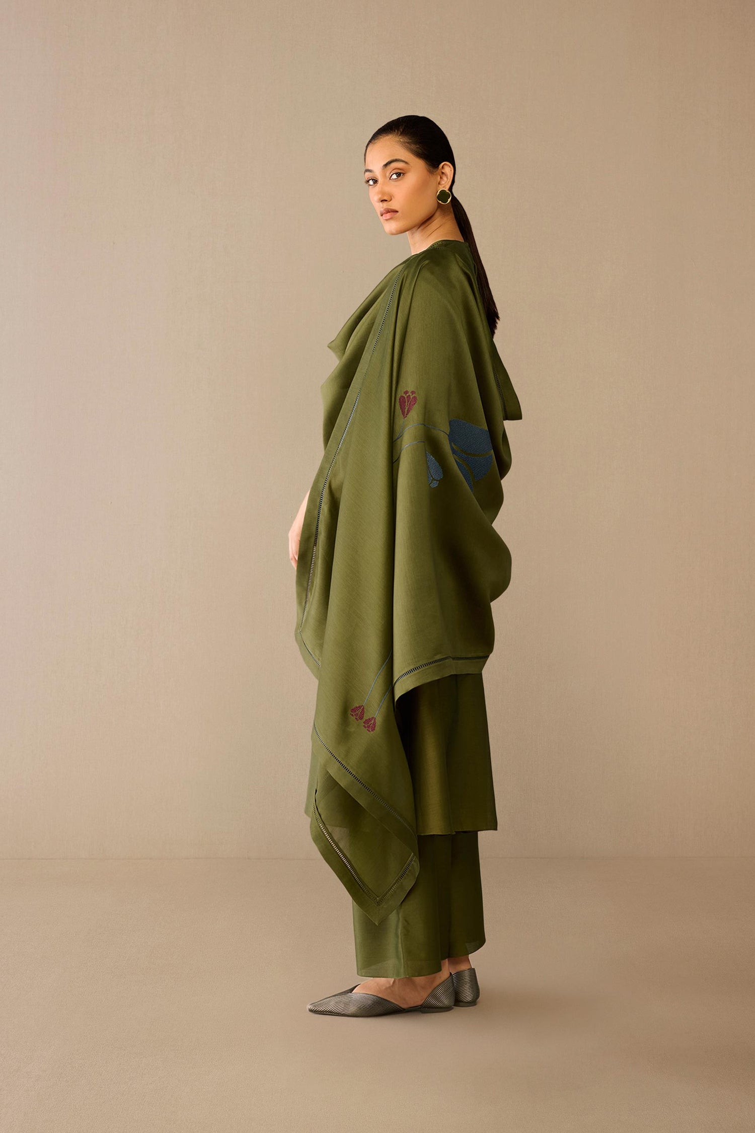  Chanderi Samreen Kurta Set – Green