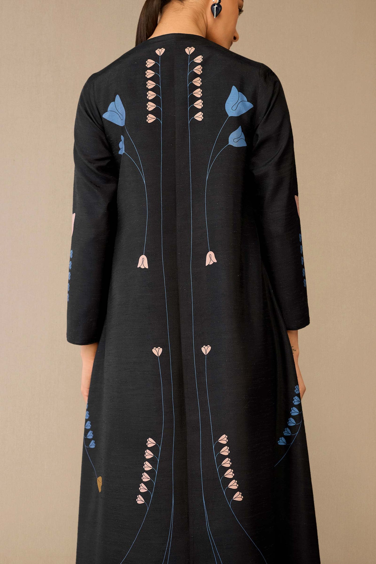  Silk Fiza Jacket Set – Black