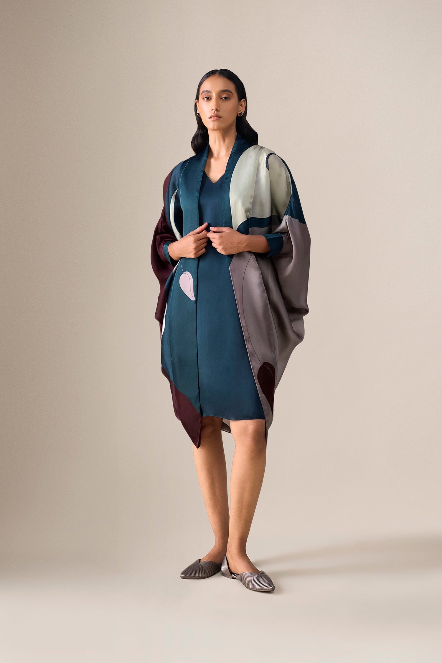  Organza Anissa Cape Set – Blue
