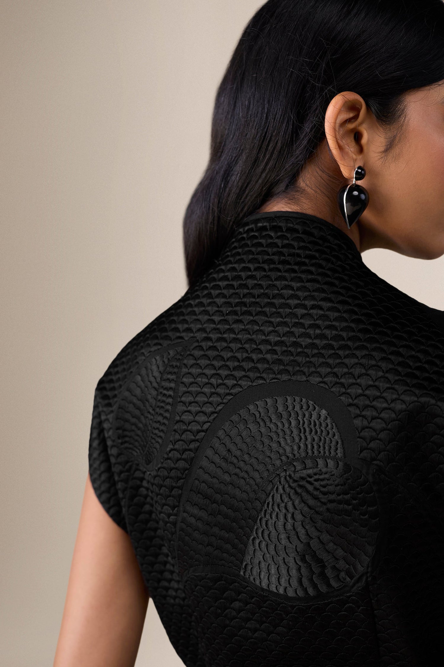  Chanderi Selah Jacket Set – Black