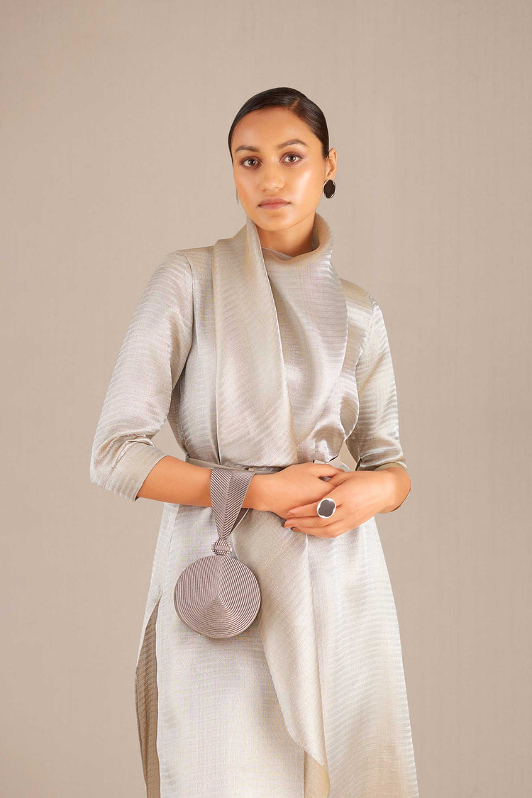 Sarina Tunic Set - Metallic Silver