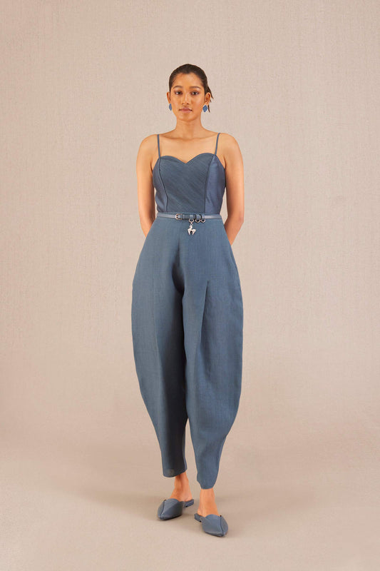 Linen Elizah Co-ord Set – Blue