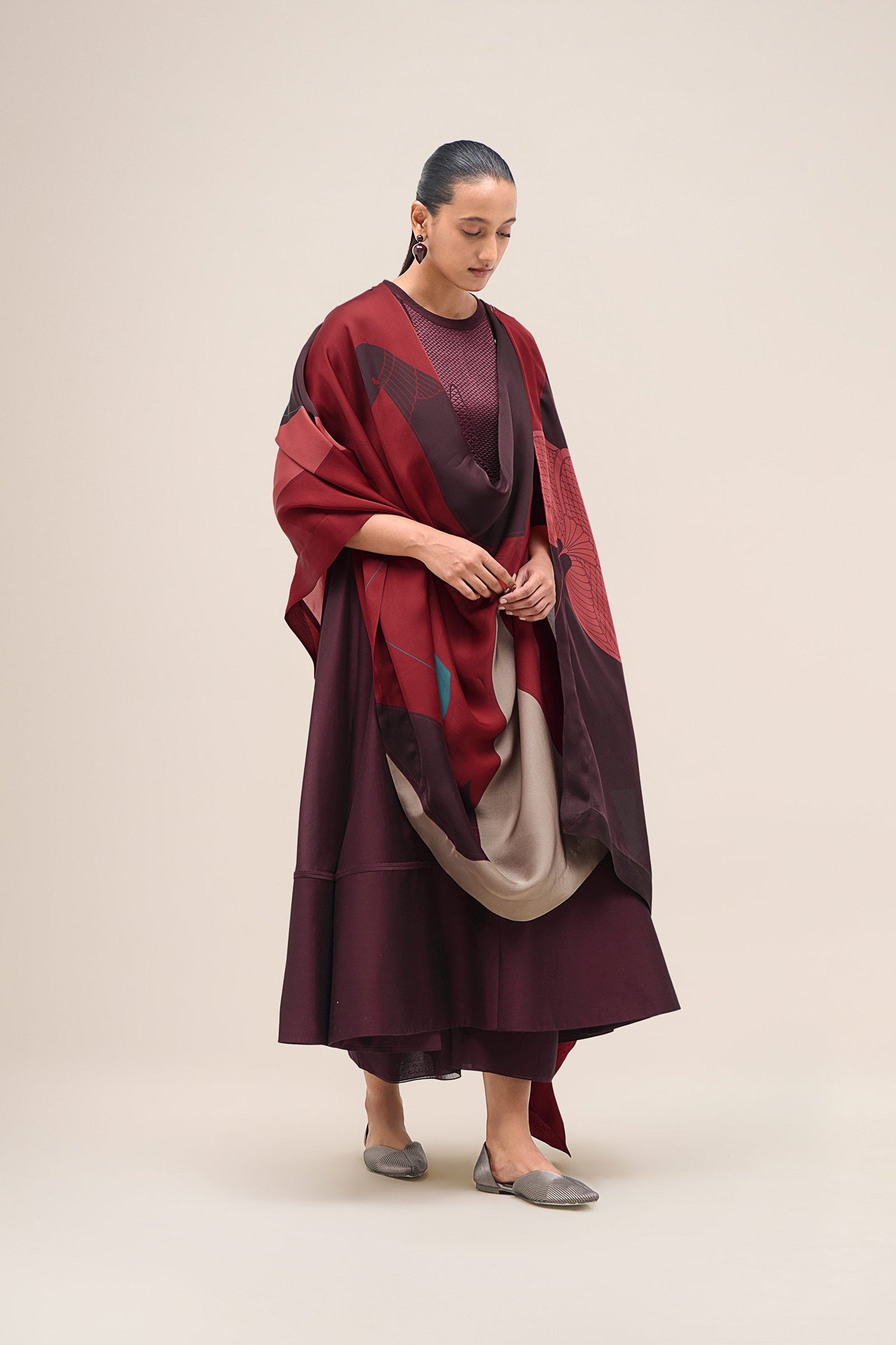  Chanderi Kainaz Kurta Set – Red