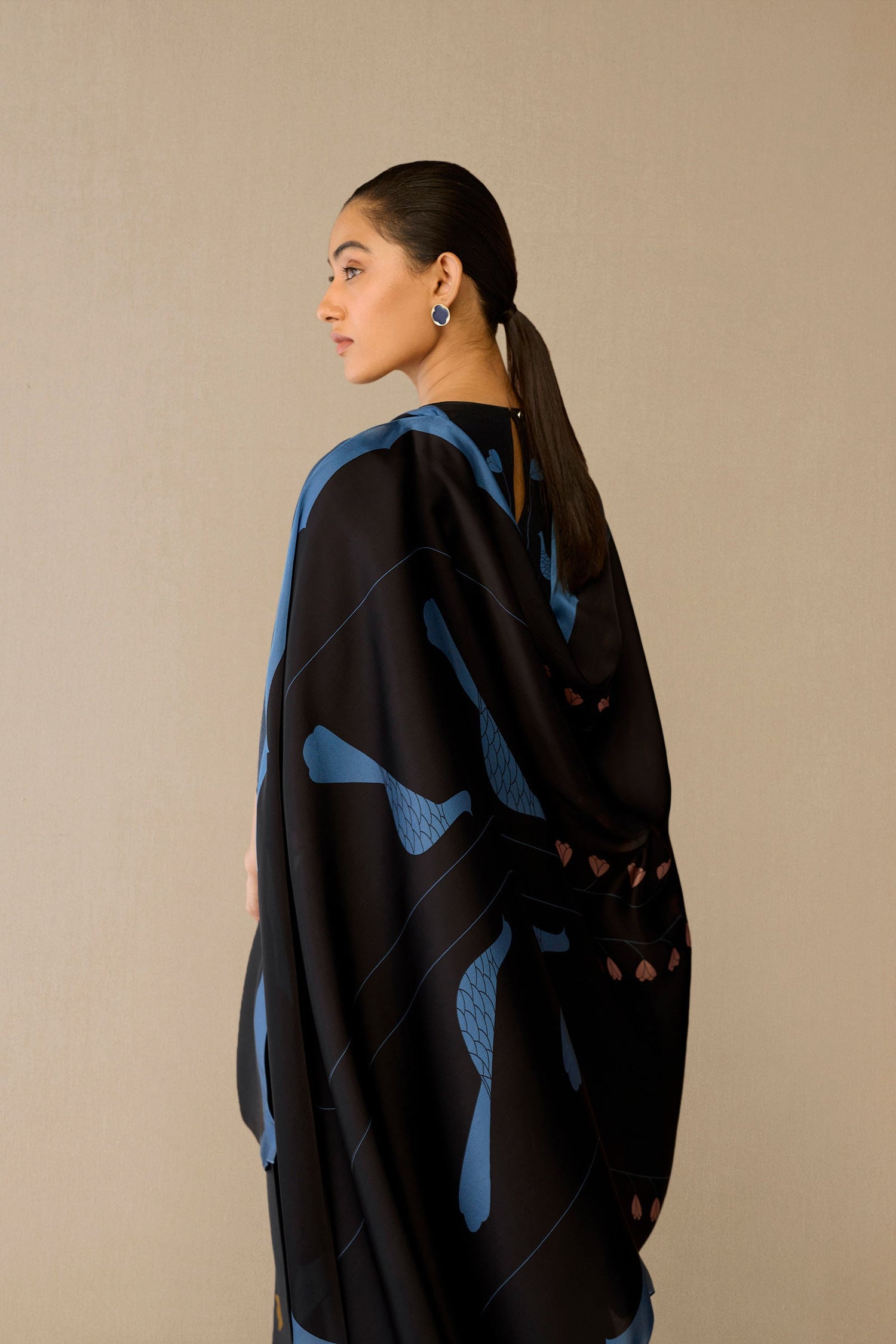  Chanderi Shaza Kurta Set – Black