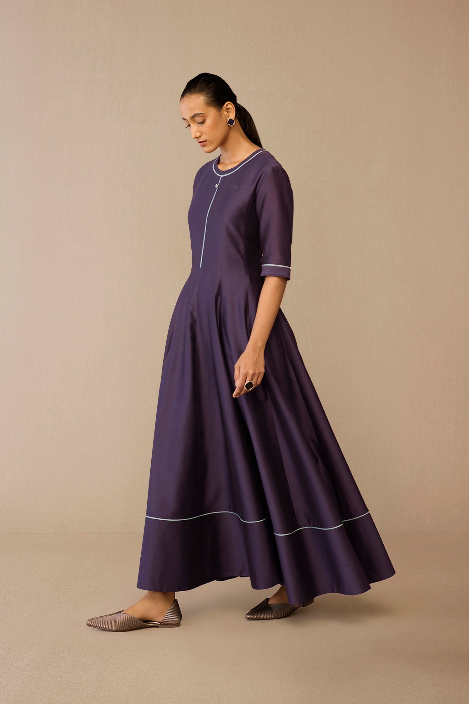  Chanderi Viha Kurta Set – Purple