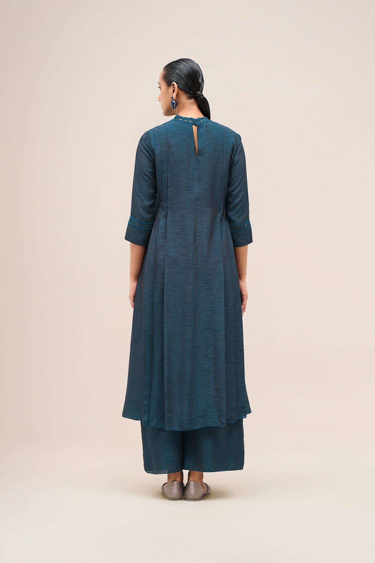  Chanderi Safira Kurta Set – Blue