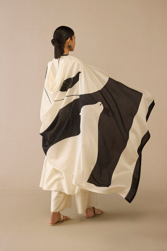 Chanderi Dilkhush Kurta Set – Ivory
