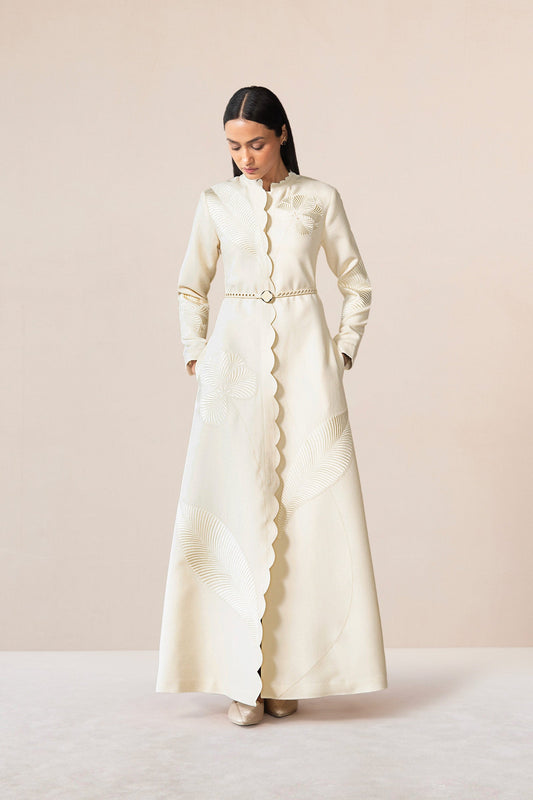 Wool Nahid Jacket Set – Ivory