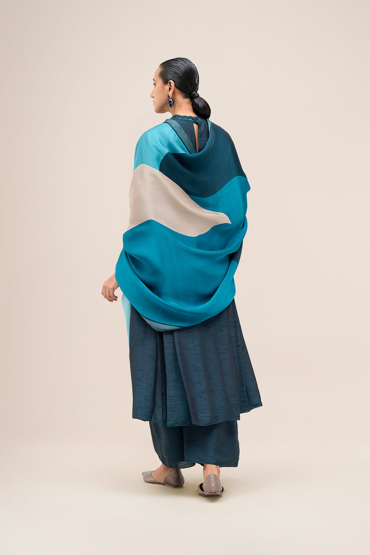  Chanderi Shiloh Kurta Set – Blue