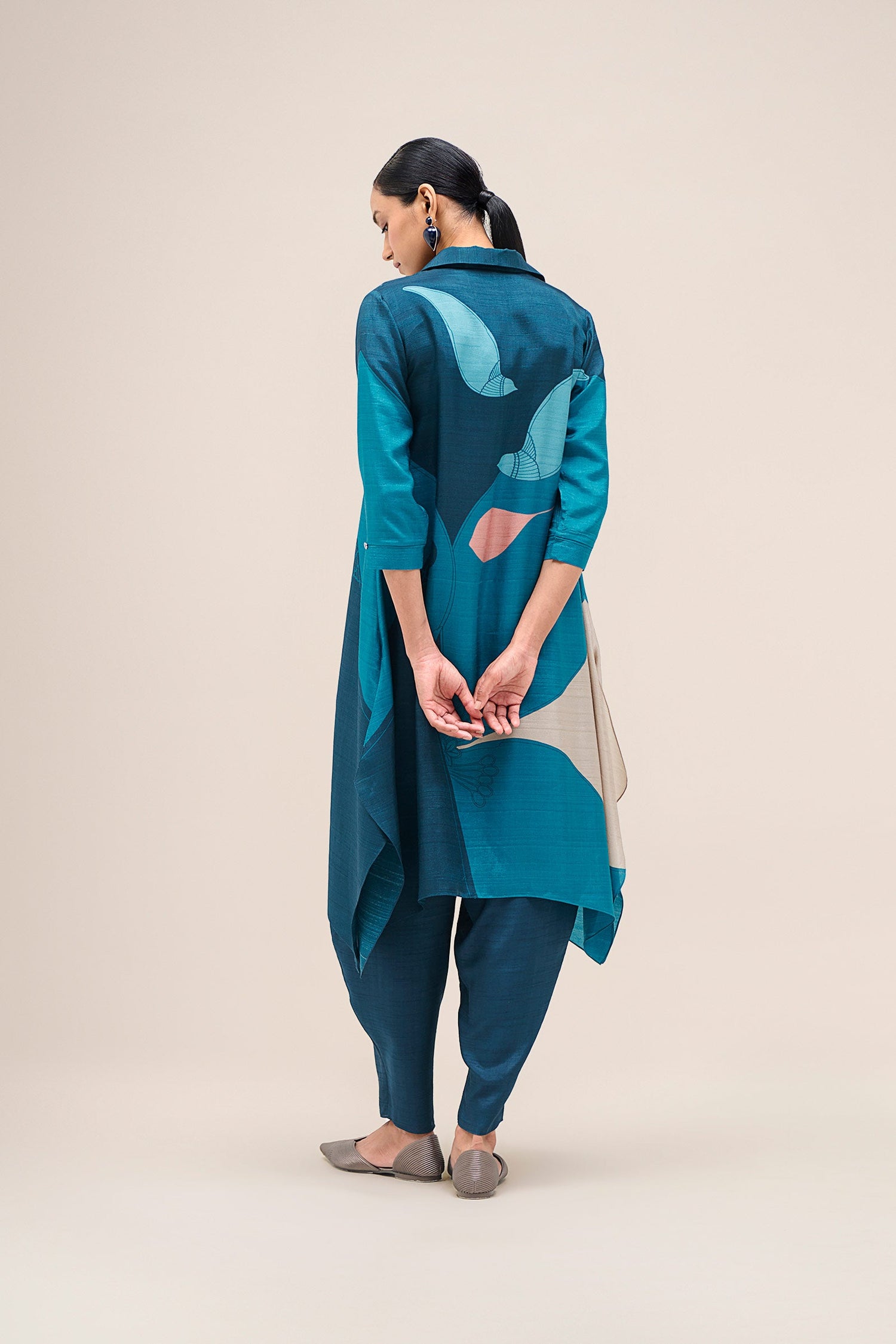  Silk Zoha Tunic Set – Blue