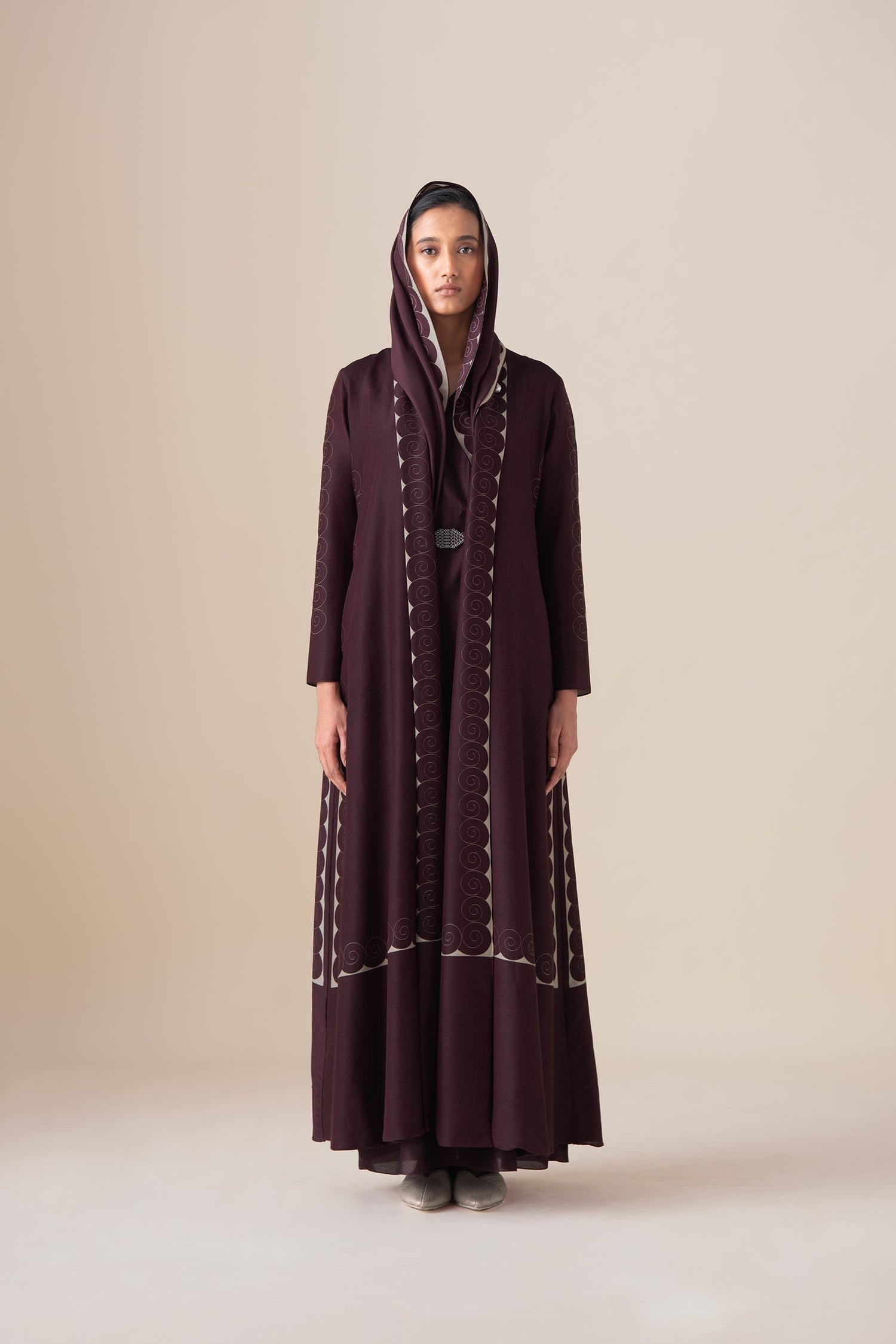    Chanderi Afira Abaya Set – Red