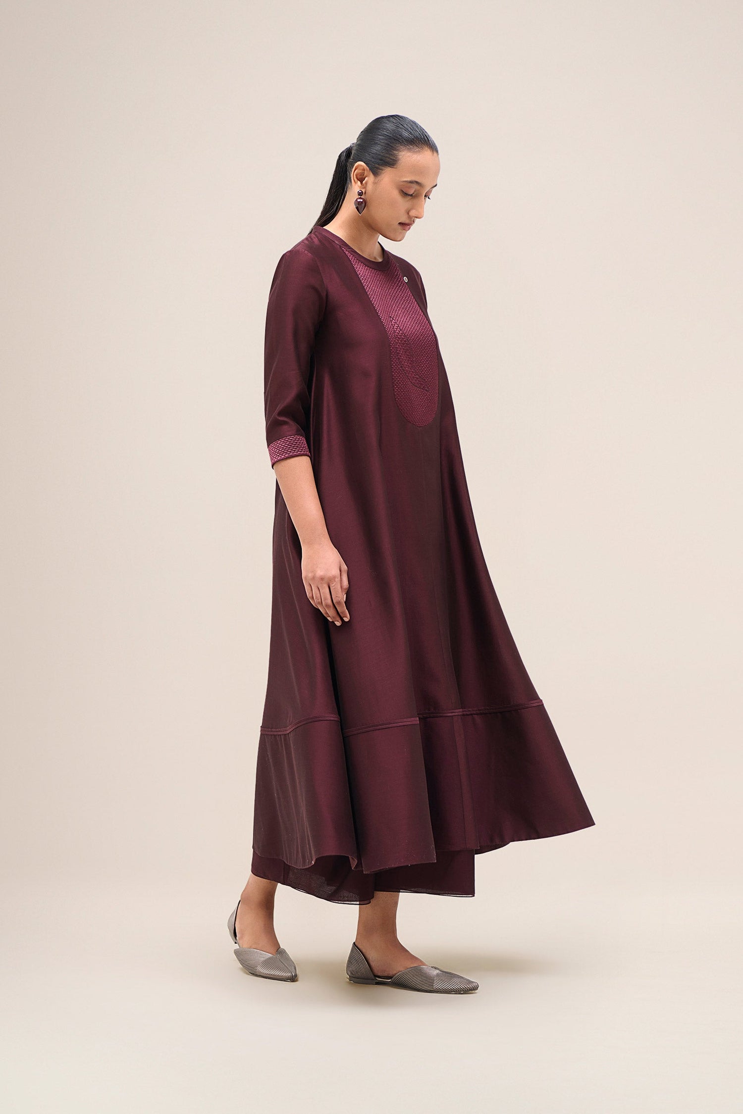  Chanderi Kainaz Kurta Set – Red