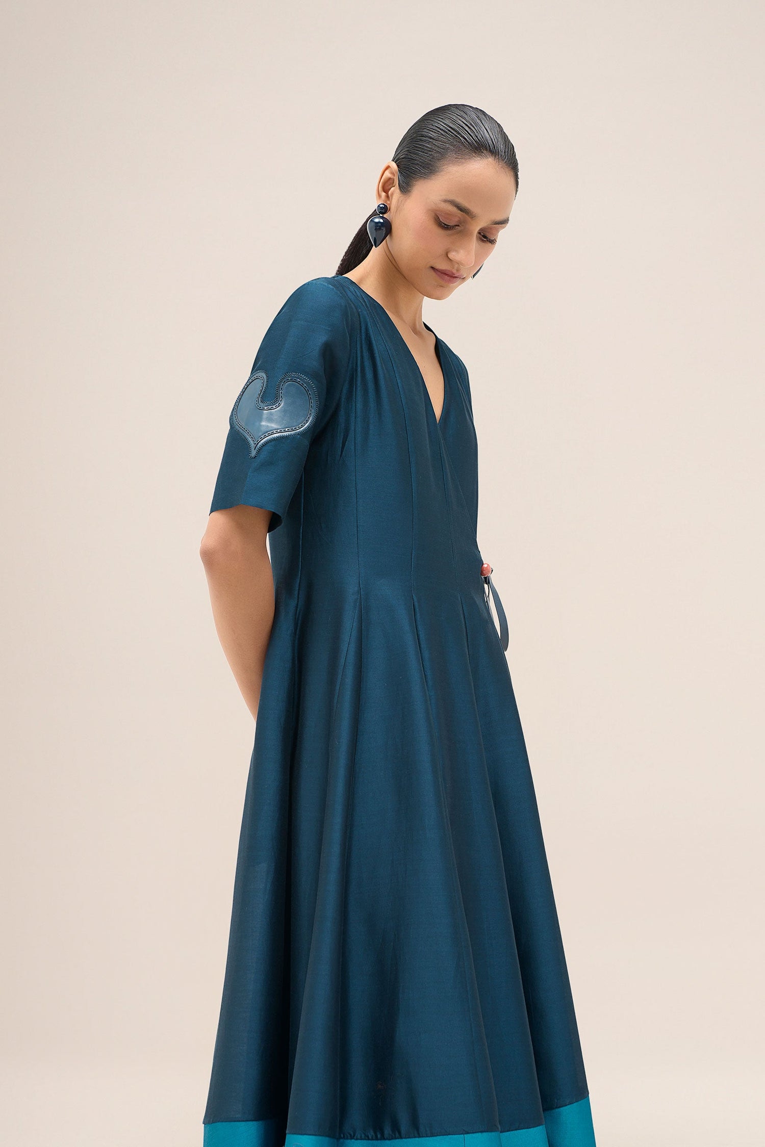  Chanderi Lara Dress – Blue