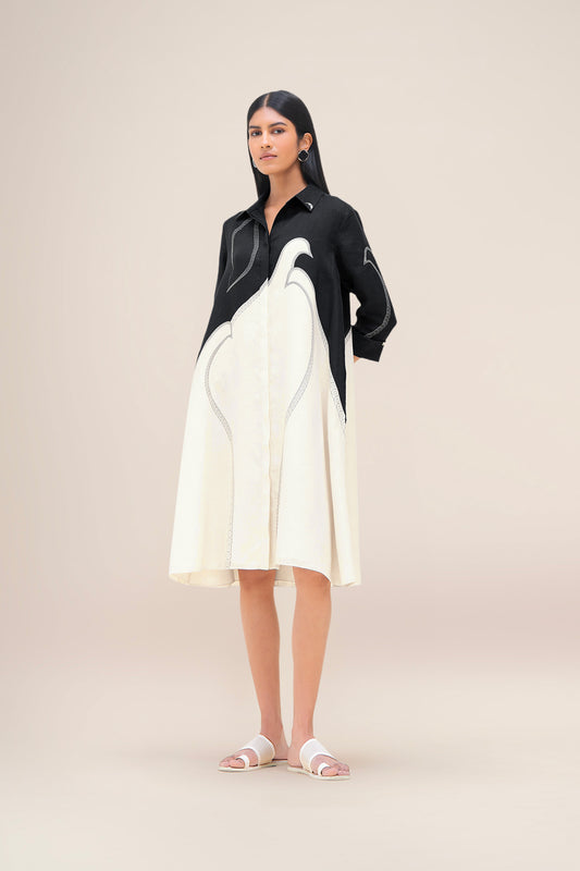 Linen Lark Dress – Black